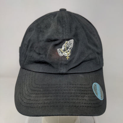 Praying Hands Rosary Slideback Hat Black One Size Embroidered KB ETHOS