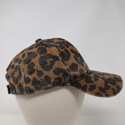 Leopard Print Strapback Hat Multicolor OSFA Adjustable 6 Panel Blank