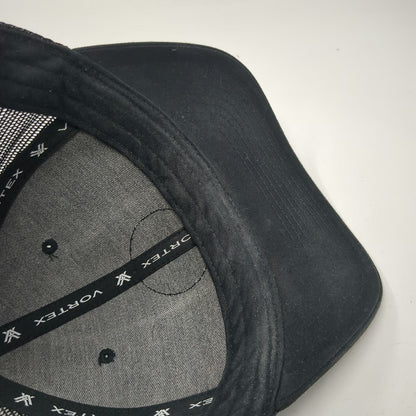 Vortex Trucker Hat Black One Size Mesh Back Mountain Patch Snapback Outdoors