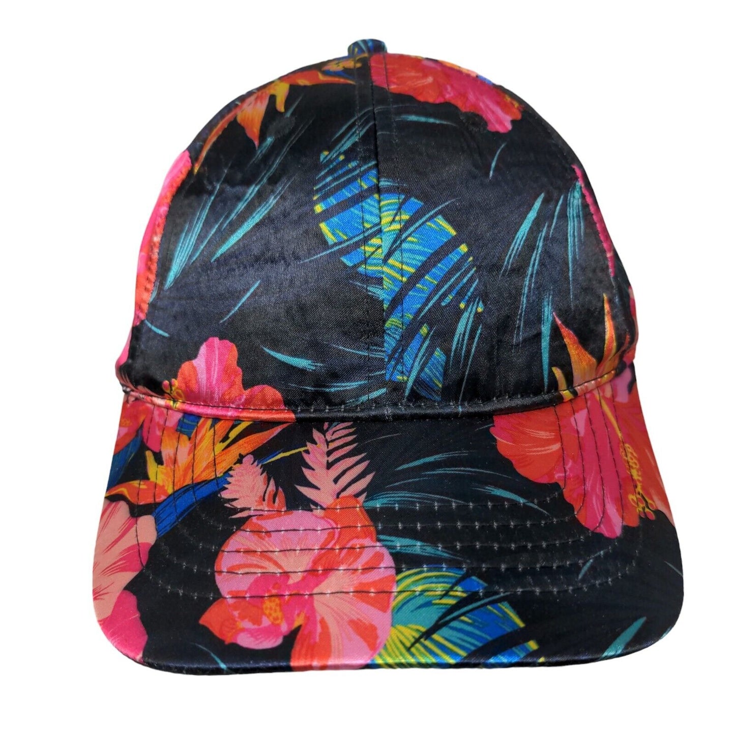 Unbranded Slideback Hat Multicolor OSFM Adjustable Hibiscus Tropical 6 Panel