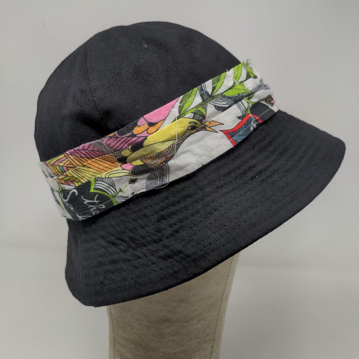 Sakroots Women's Bucket Hat Black Size OSFM 100% Cotton Bird Logo