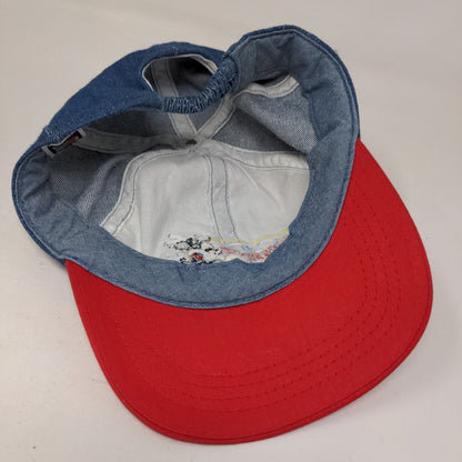 Disney Mickey Unlimited Stretchy Hat Mickey Mouse Embroidered Logo Denim Blue