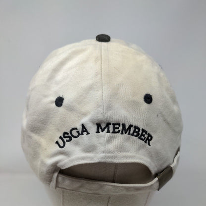2002 US Open Bethpage Black Slideback Hat Cream One Size USGA Vintage Made USA