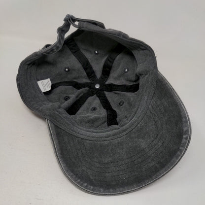 Unbranded Slideback Hat Black Soot OSFM Vent Holes 6 Panel Solid Blank