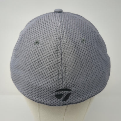 TaylorMade Fitted Baseball Cap Gray XL A-Flex Lightweight Embroidered 6 Panel