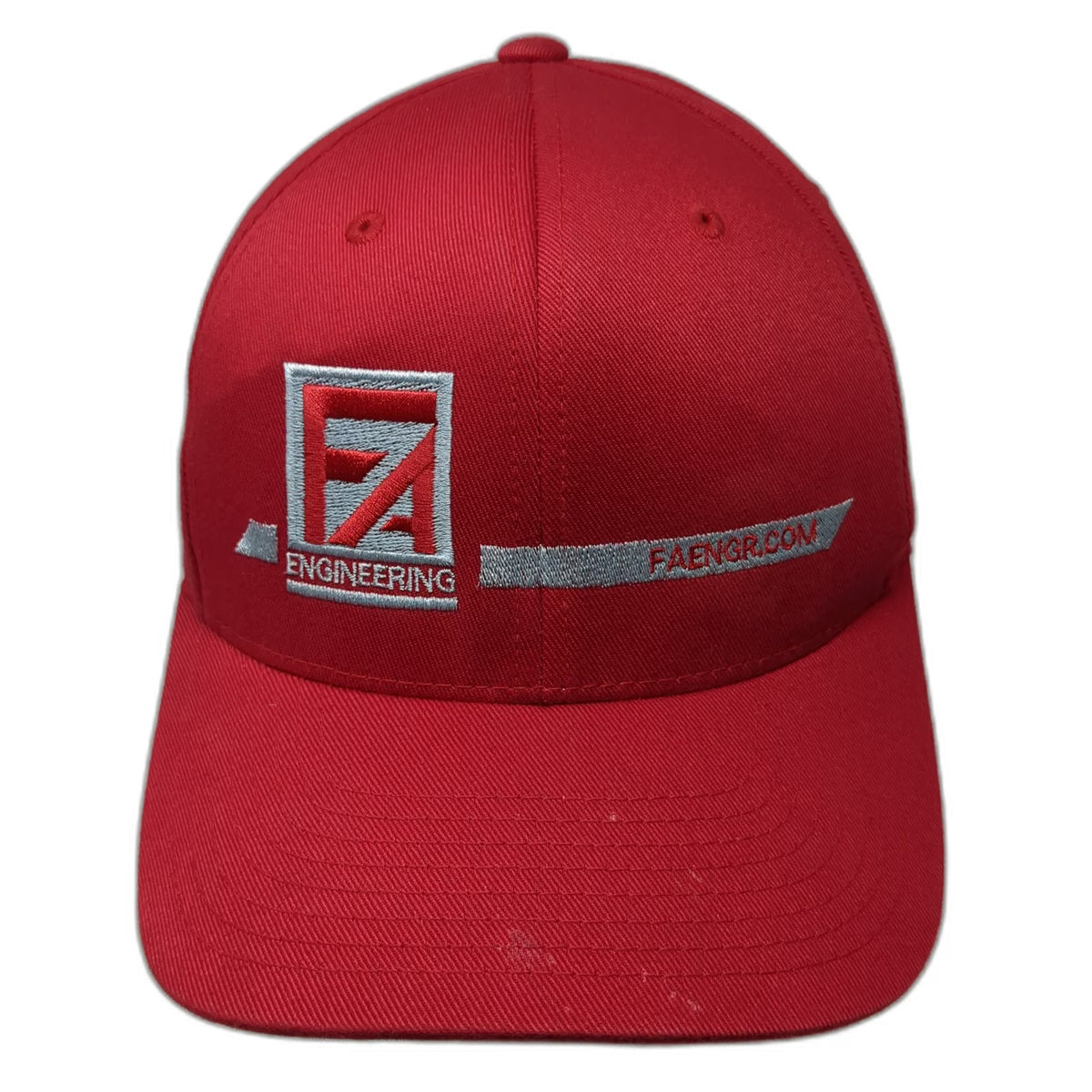 Port Authority Baseball Cap Red Gray Hat Size M Flexfit Embroidered Engineering