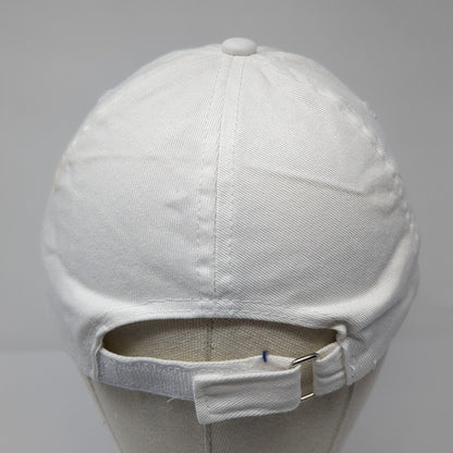 Unbranded Strapback Hat White One Size Adjustable 6 Panel Vented Holes Blank