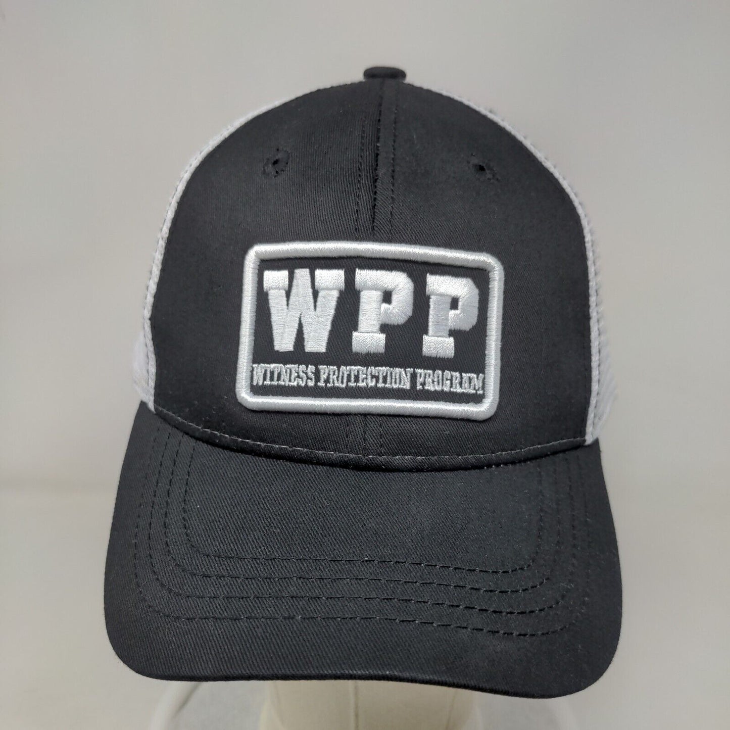 WPP Witness Protection Program Trucker Hat Black OSFA Mesh Back Justice Wear