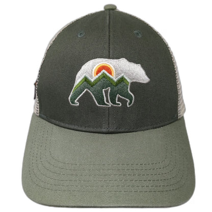 Locale Green Trucker Hat One Size Jackson Hole Wyoming Bear Mountain Logo
