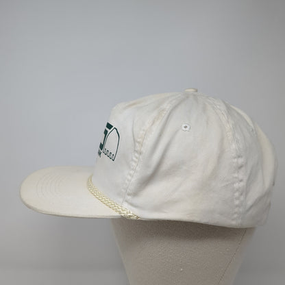 Troy State Bank Snapback Hat White One Size Adjustable Vented Holes Rope