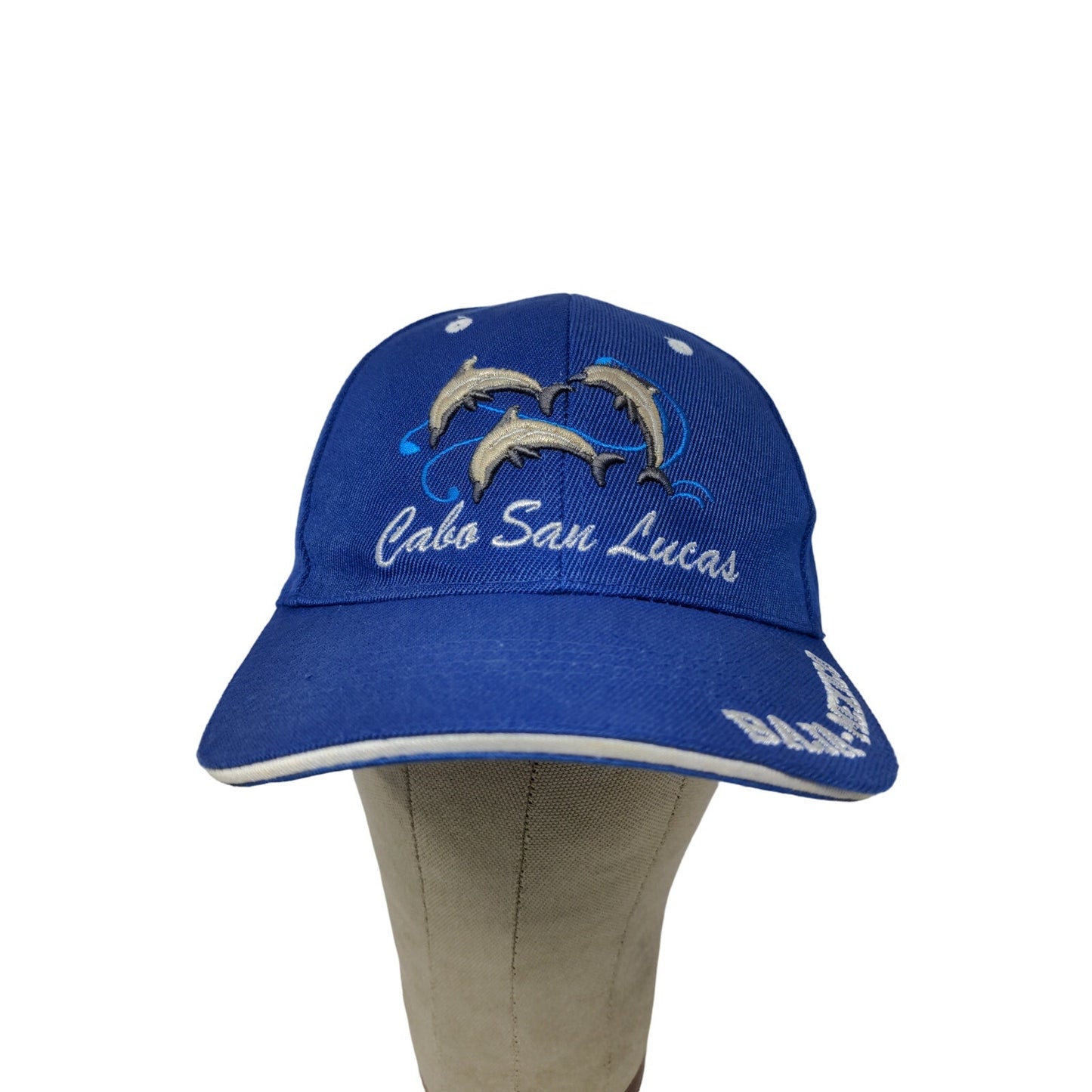 Cabo San Lucas Baja Mexico Strapback Hat Embroidered Dolphins Blue