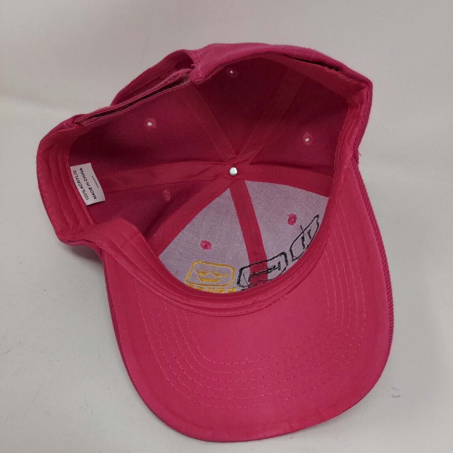 Eat Sleep Pageant Strapback Hat Pink One Size Embroidered Adjustable