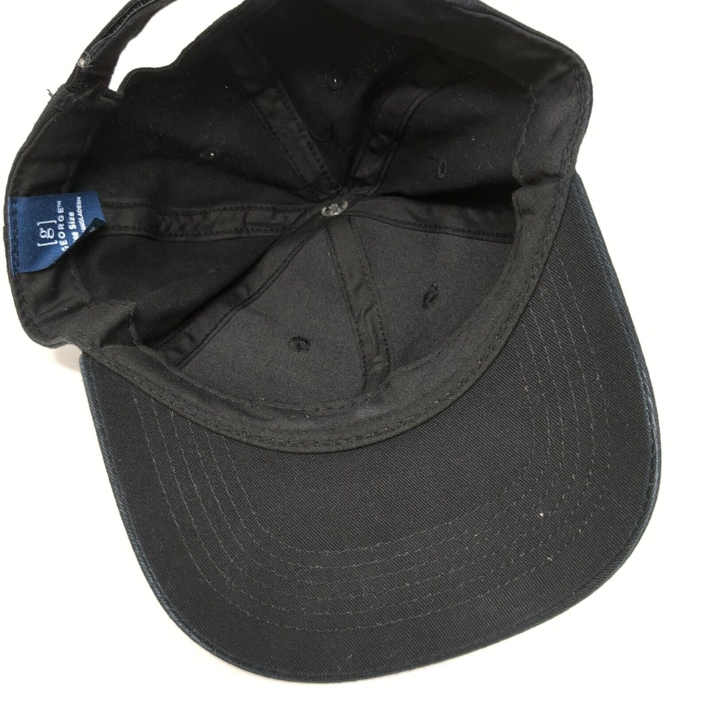 George Strapback Hat Black One Size Adjustable 6 Panel Blank Solid