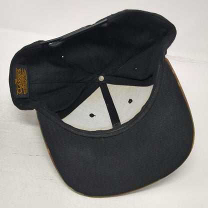 Yupoong Snapback Hat Black Green Brown Camo Bend Brewing Co Leather One Size