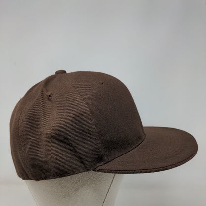 Unbranded Fitted Hat Brown Size 7 3/4 Premium Fits Vented Holes 6 Panel Blank