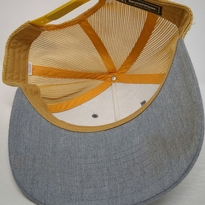 Richardson Trucker Hat Gray Yellow One Size Mesh Back Snapback Buffalo Co Patch