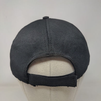 Unbranded Strapback Hat Black One Size Adjustable Solid Blank 6 Panel