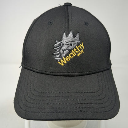 Otto Baseball Cap Black One Size Wealthy Way Lion Logo Strapback Stretch Hat