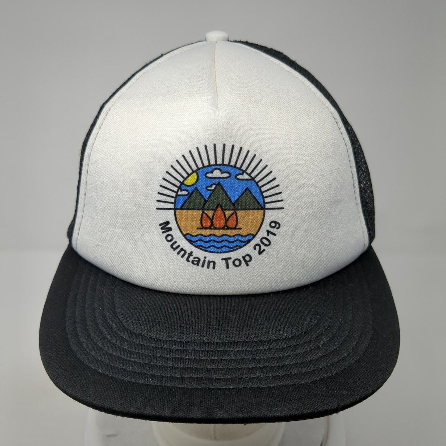 Mountain Top 2019 Snapback Trucker Hat Black One Size Mesh Back District