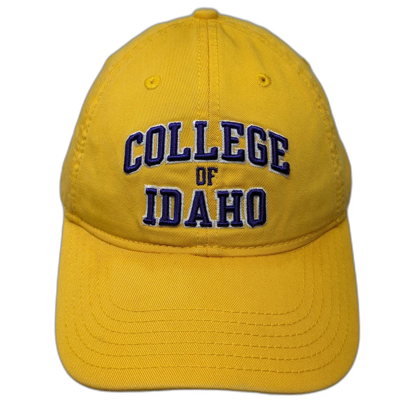 Legacy College of Idaho NCAA Yellow Cap One Size Hat Purple White Slideback