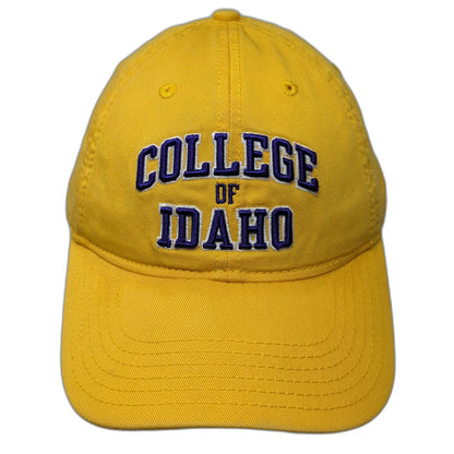 Legacy College of Idaho NCAA Yellow Cap One Size Hat Purple White Slideback