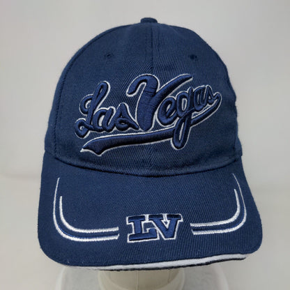 Las Vegas Strapback Hat Blue One Size Adjustable Embroidered 6 Panel