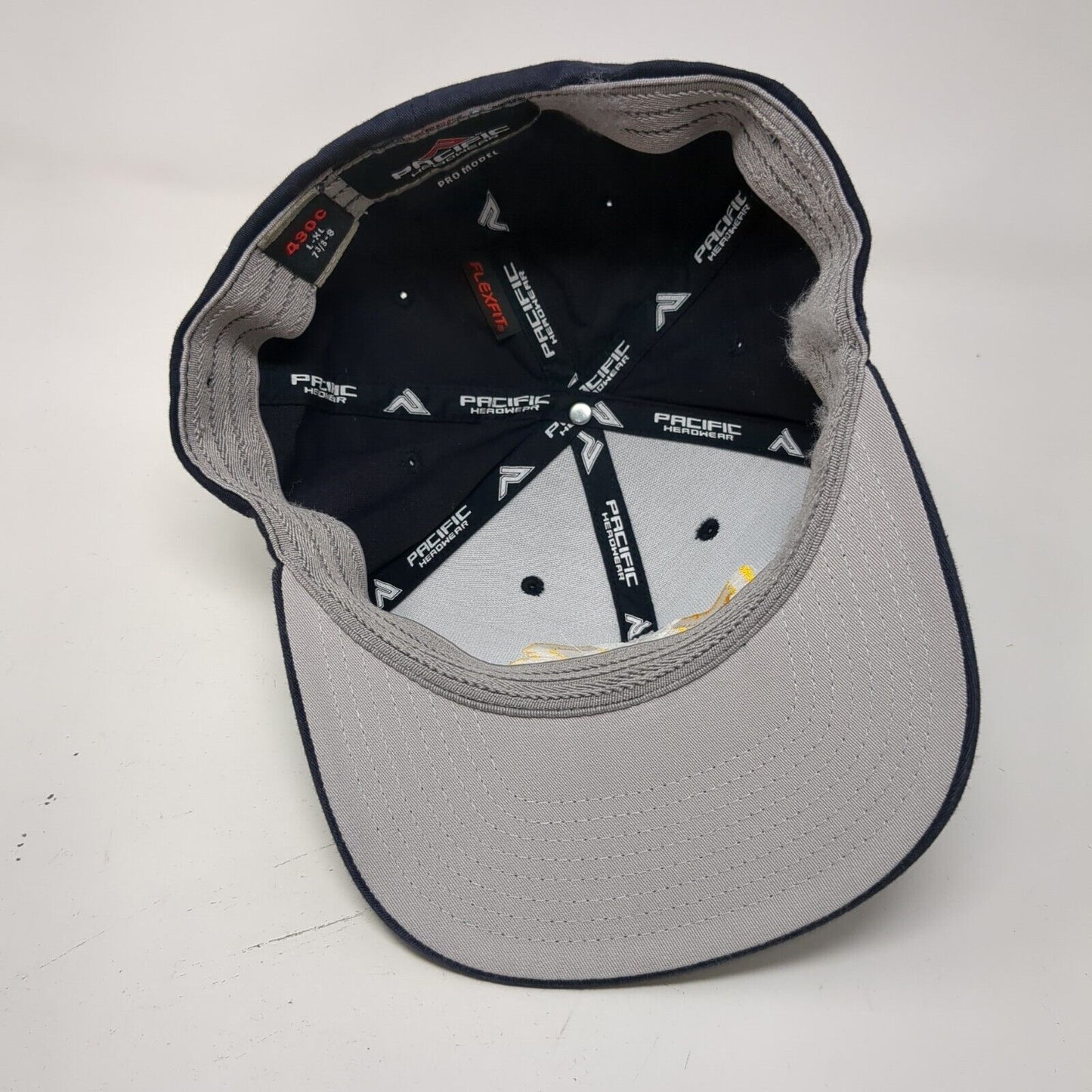 MYB Fitted Hat Blue 7 3/8-8 Solid Embroidered Flexfit Pacific Headwear