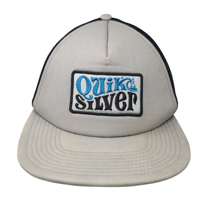 Quiksilver Snapback Trucker Hat Gray One Size Adjustable Embroidered Mesh Back