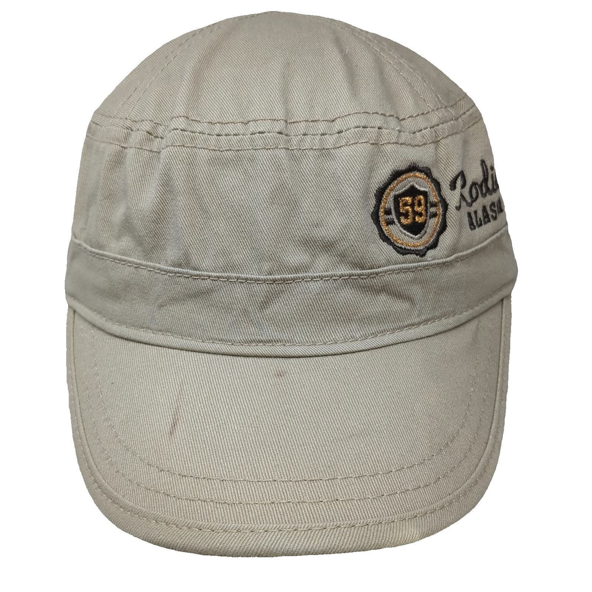 Ouray Army Cap Beige One Size Kodiak Alaska Strapback Cotton Hat Shield 59
