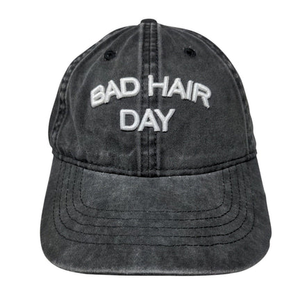 Bad Hair Day Slideback Hat Black OSFM Adjustable Embroidered Vented Holes