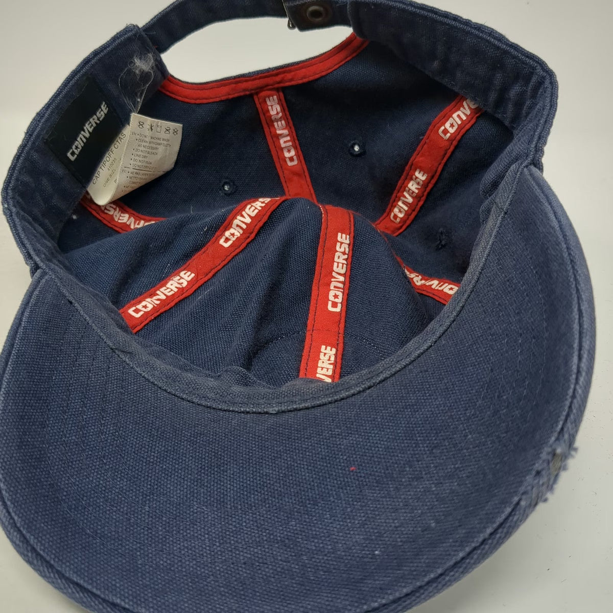 Converse Baseball Cap Blue One Size All Star Patch Canvas Slideback Hat Logo
