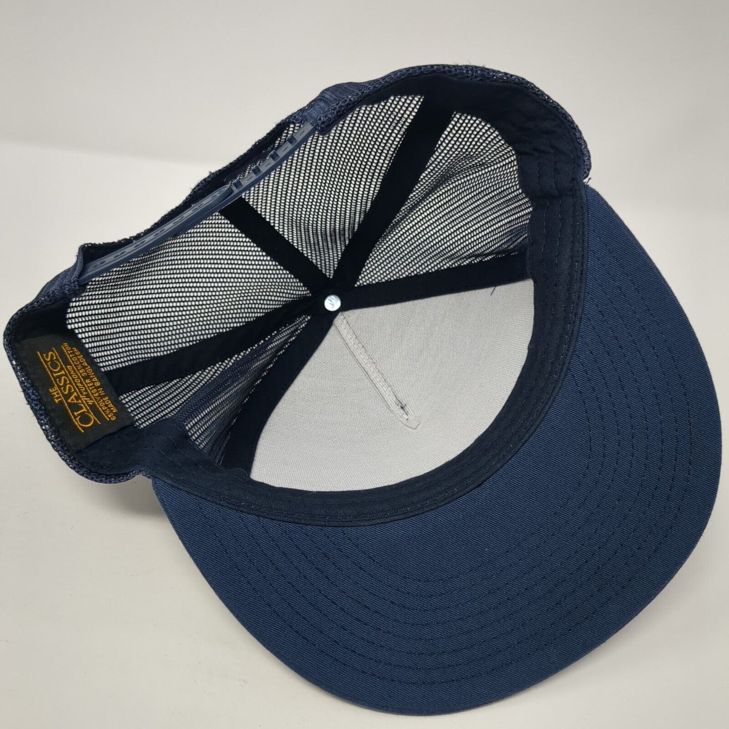 Rexburg Motorsports Snapback Trucker Hat Blue OS Adjustable Mesh Back Yupoong