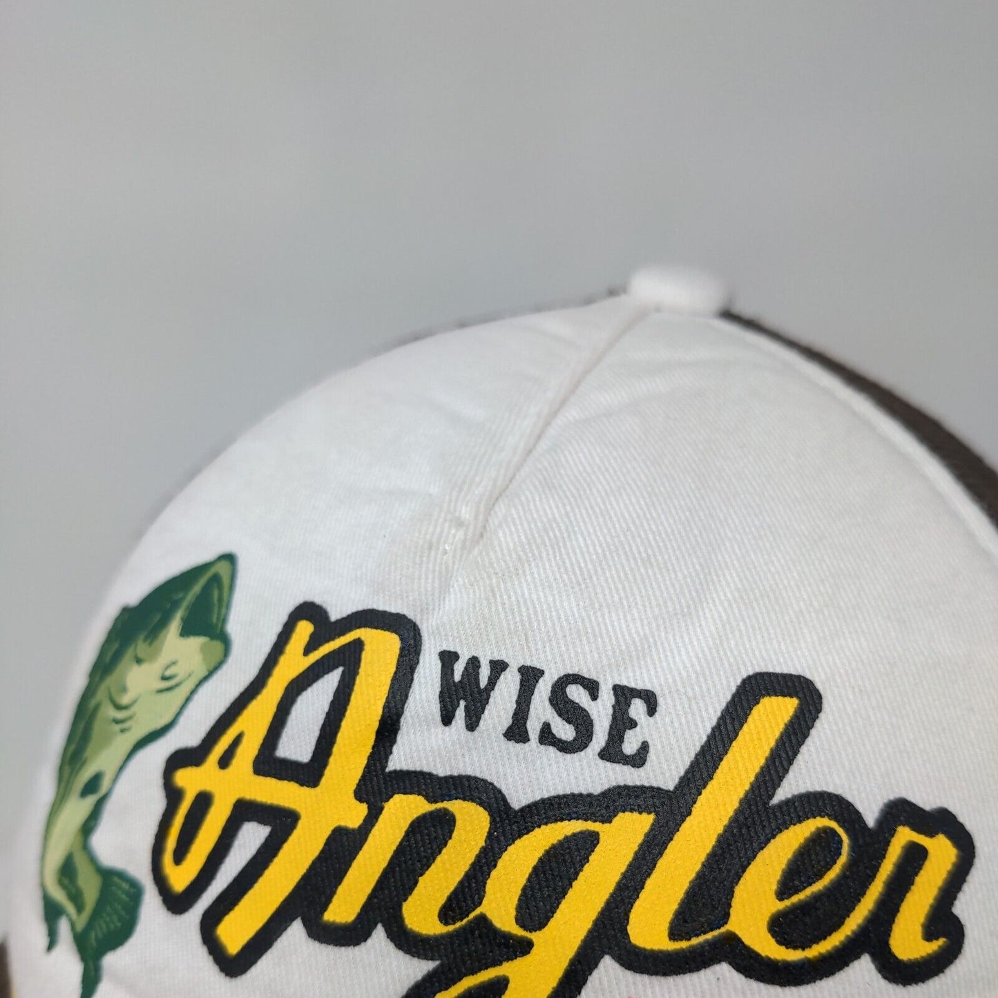 Wise Angler Snapback Rope Trucker Hat Brown OSFM Mesh Back Colorblock