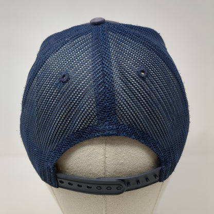 NASA USA Flag Snapback Mesh Back Trucker Hat Blue One Size Adjustable