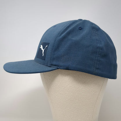 Puma Baseball Cap Blue XL Flexfit Heathered Logo Sport Performance Fitted Hat