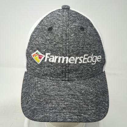 A.J.M. Trucker Hat Gray One Size Farmers Edge Mesh Back Snapback Adjustable