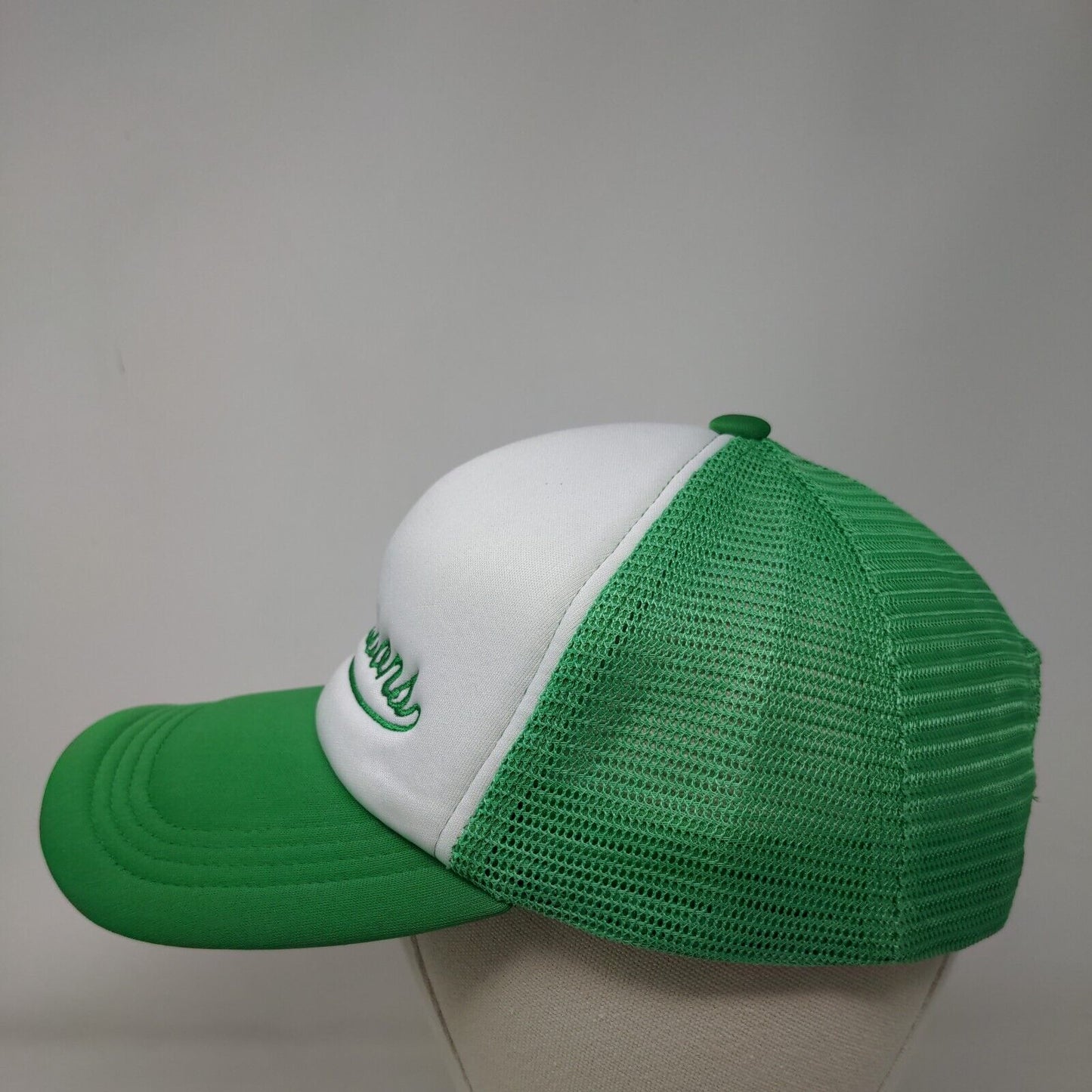 The Dubuissons Snapback Trucker Hat Green One Size Embroidered Mesh Back 5 Panel