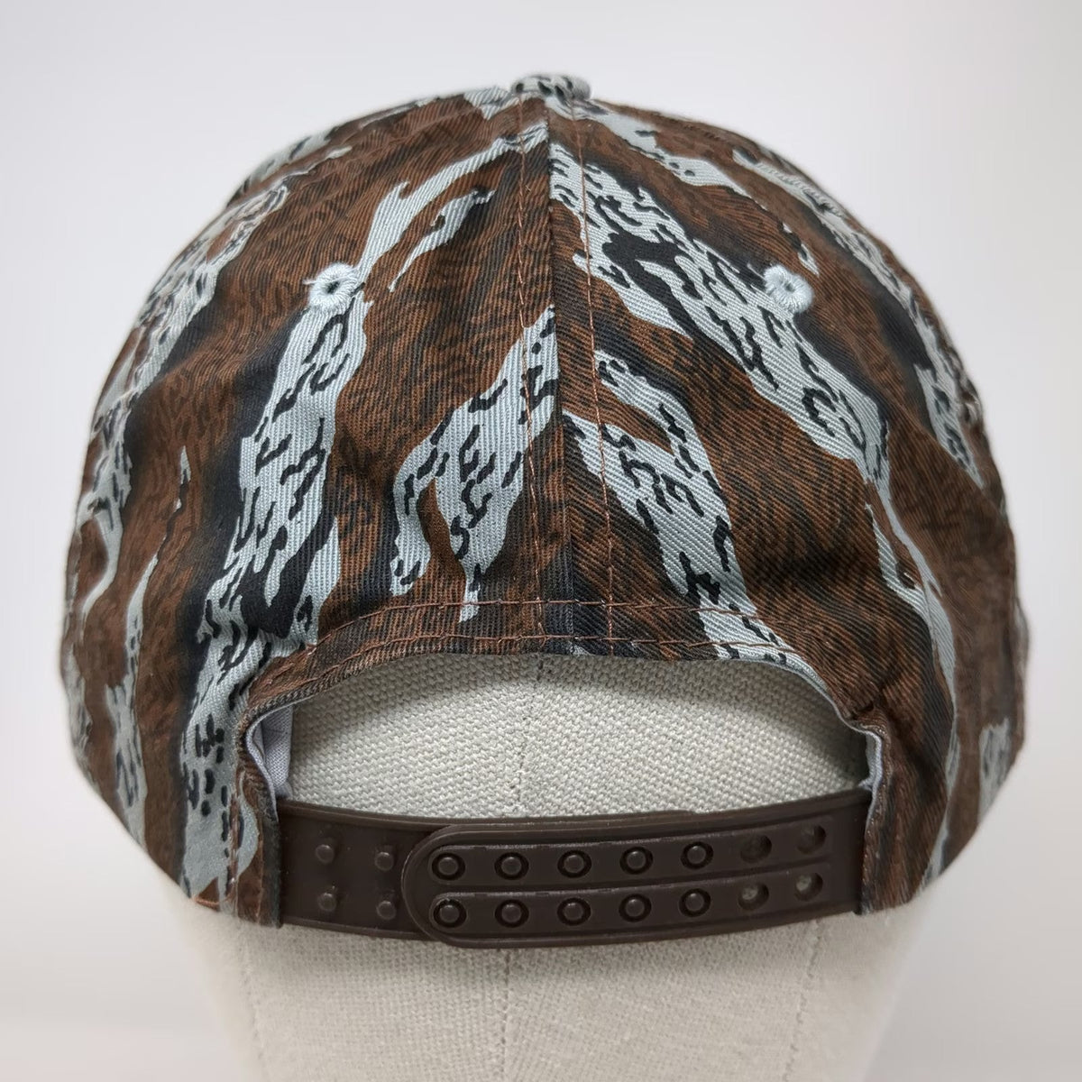 Cobra Caps 5 Panel Hat Brown Gray One Size Tiger Stripe Camo Rope Semi Truck