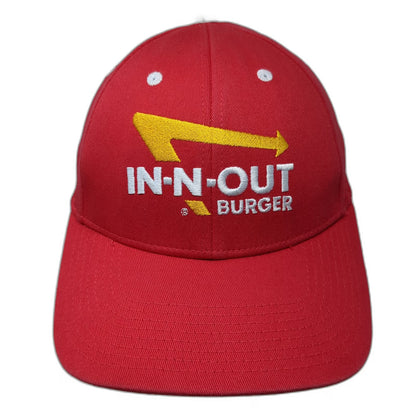 In-N-Out Burger Baseball Cap Red L Flexfit Embroidered Logo White Eyelets Hat