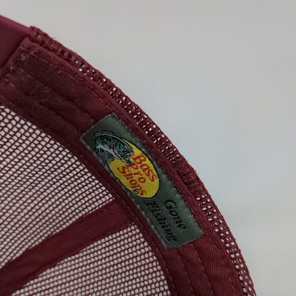 Bass Pro Shops Snapback Mesh Back Trucker Hat Red OSFM Gone Fishing