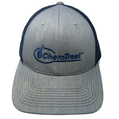 Outdoor Cap ChemTreat Trucker Hat Gray Blue One Size Snapback Mesh Back Graphic