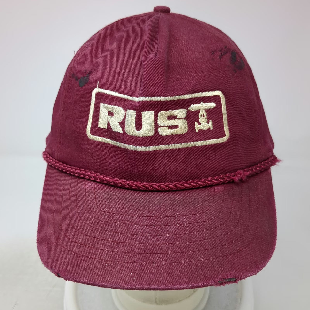 5 Panel Red Hat One Size Rope Snapback Patch Valve Industrial Workwear Trucking