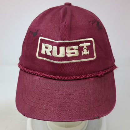 5 Panel Red Hat One Size Rope Snapback Patch Valve Industrial Workwear Trucking
