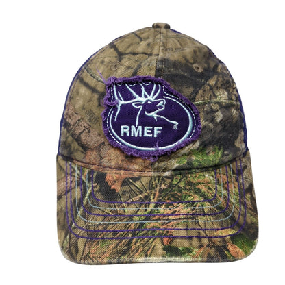 RMEF Women's Strapback Trucker Hat Camo One Size Mesh Back Outdoor Cap