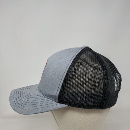 Richardson Snapback Trucker Hat Gray One Size Adjustable Embroidered Mesh Back