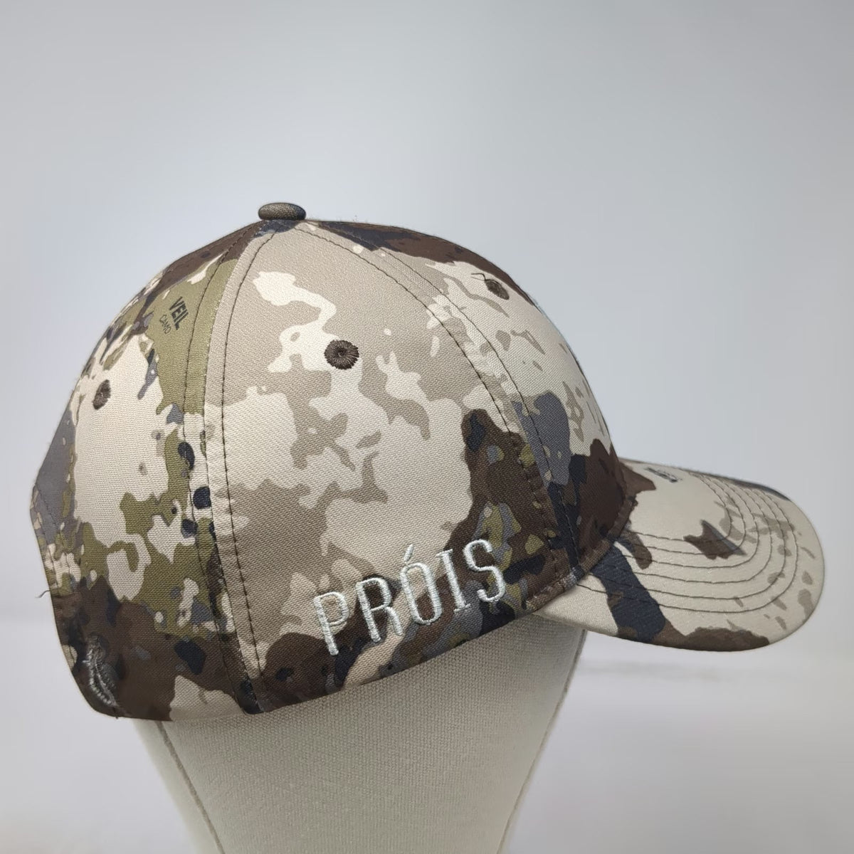 Próis Baseball Cap Beige Camo One Size Strapback Hunting Veil Camo Logo Hat