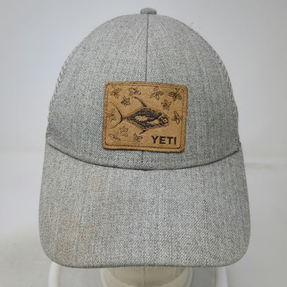 YETI Trucker Hat Gray One Size Mesh Snapback Fish Patch J Marquardt Cap