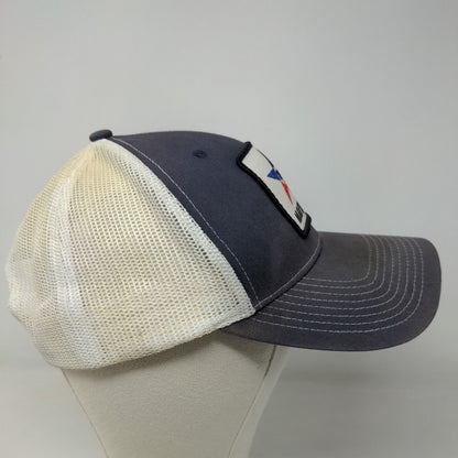 Outdoor Cap Men's Snapback Mesh Back Hat Blue White Embroidered Maverick Logo