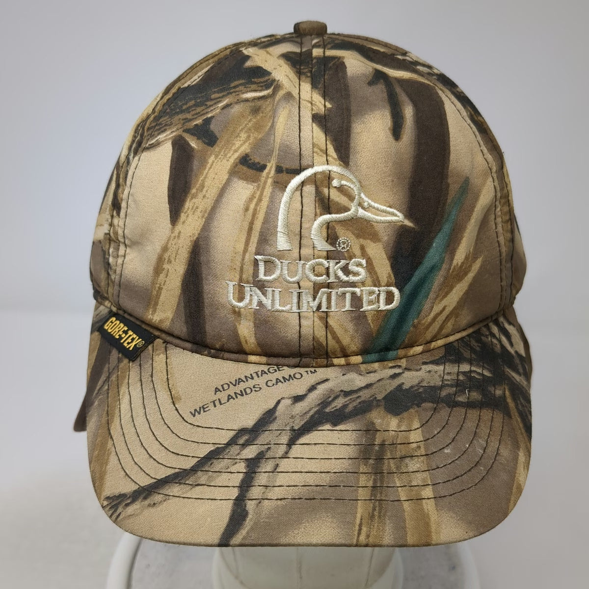 Whitewater Ducks Unlimited Brown One Size Camo Baseball Cap Gore-Tex Flaps Hat