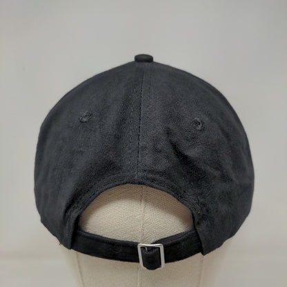Queensboro Slideback Hat One Size Black Embroidered Print Vent Holes